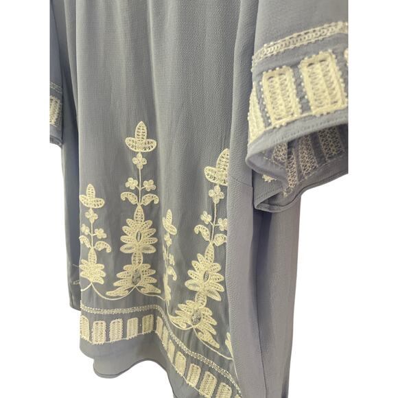 Gibson Latimier Crepe Pastel Purple Embroidered & Beaded Blouse Size‎ Large - Picture 9 of 10